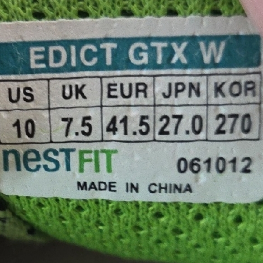 NESTFIT Edict GTX Women's Trail Shoes in Lime Green and Black Size 10 - Picture 6 of 6